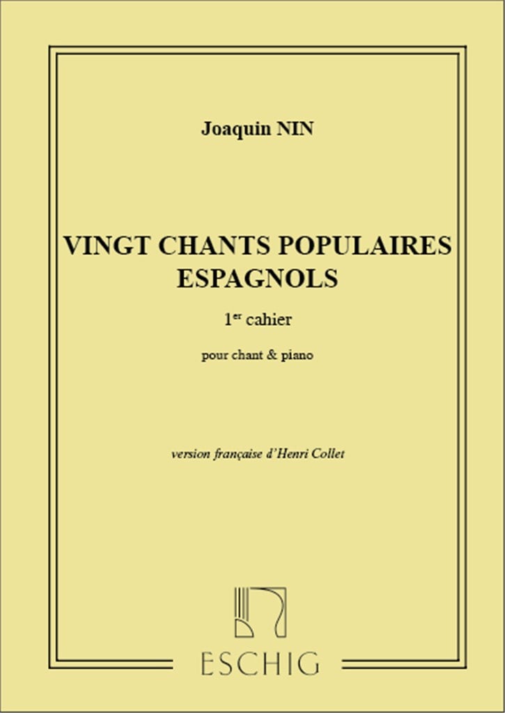 20 Chants Populaires Esp. Vol 1 Chant-Piano